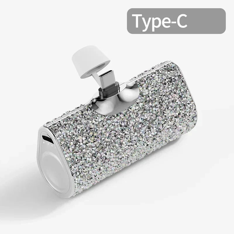 Portable Charger Mobile Power Bank Power Banks Fast Charging Power Bank Shiny Diamond Fashion High Quality 5000Mah